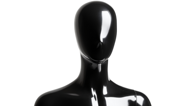 Black mannequin transparent background