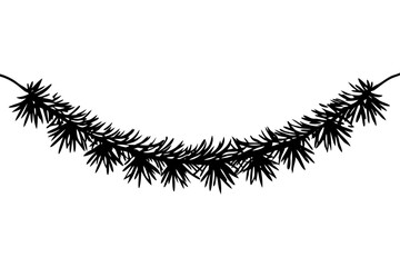 Naklejka premium Festive Tinsel and Garland Christmas Vector Illustration for Holiday Designs