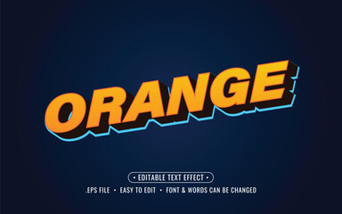 Editable 3D Orange Text Effect on Dark Background