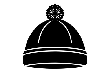 Winter Hat Beanie Silhouette Icon for Winter Illustration Design