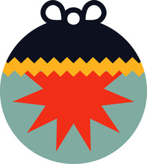 Christmas Ball Geometric Simple Christmas Decoration Toy. Cute Xmas Symbol