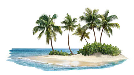 Fototapeta premium Tropical beach transparent background