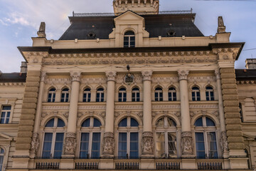 A panoramic city view of Novi Sad with its iconic bridge over the Danube River is a breathtaking sight. From this vantage point, the city sprawls beneath the sky, with the elegant Varadin Bridge