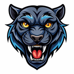 Panther Head Vector Illustration on White Background