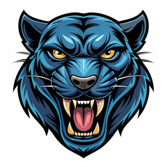 Panther Head Vector Illustration on White Background