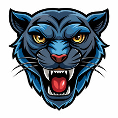 Panther Head Vector Illustration on White Background
