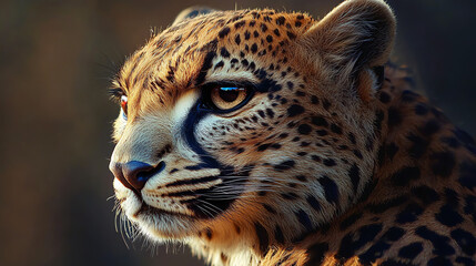 Obraz premium A unique blend of a leopard and falcon, showcasing nature’s creativity in the wild during the golden hour in Africa