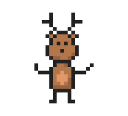 Deer 8-bit icon, Deer pixel art item.