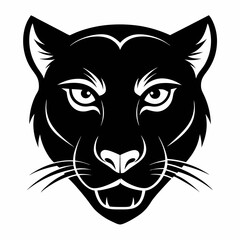 Panther Head Silhouette Vector Illustration, Leopard Head Vector Illustration
