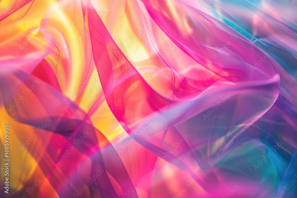 Poster a detailed view of vibrant colors and shapes in an abstract art piece