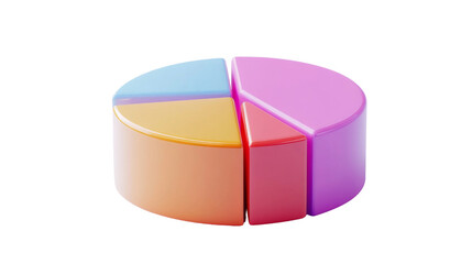 3D pie chart icon transparent background