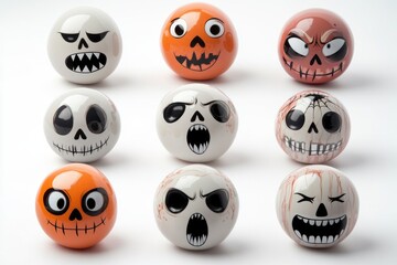 Obraz premium Group of Halloween-themed costumes with face paint, ideal for party or decoration