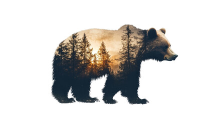 Fototapeta premium Bear silhouette transparent background