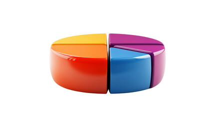 Obraz premium 3D pie chart icon transparent background