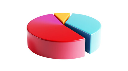 Fototapeta premium 3D pie chart icon transparent background