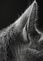 cat ear close up.