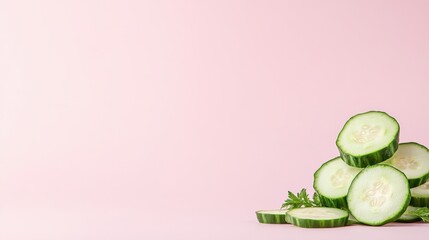 Fresh Sliced Cucumbers with Crisp Green Skin