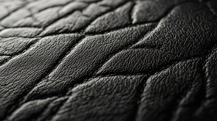 Black leather texture, emphasizing a sleek and elegant appearance.