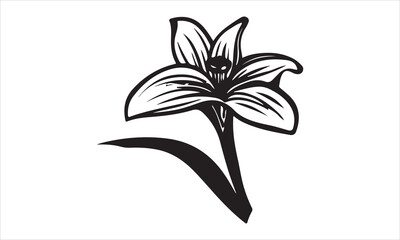 flowers tattoo design over white  Lily silhouette    vector illustration
