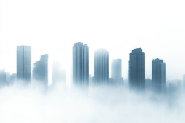 Fototapeta premium Urban landscape shrouded in mist