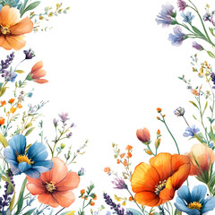 Fototapeta premium white background with colorful flowers