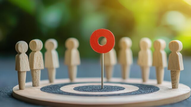 Target success and unity concept with a focus on achievement and teamwork.