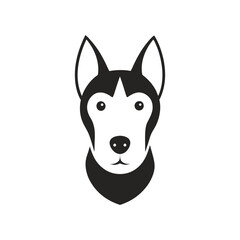 Dog head color icon. Cartoon cute dog face. Vector illustration isolated on white black.	