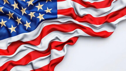 Obraz premium A photostock of a waving flag of the United States on isolated on transparent PNG background, High Quality.