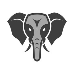 Elephant head color vector icon on isolated vector icon illustration on white background.