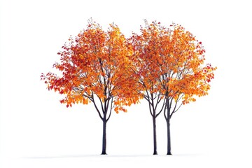 Naklejka premium A pair of trees stands tall amidst snowy landscape