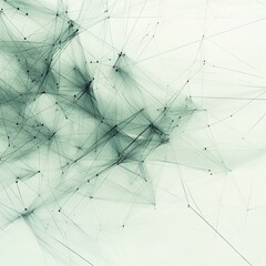 Abstract green network of connected nodes and lines.