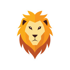 Lion color head vector silhouette  graphic isolated sketch illustration on white background.	