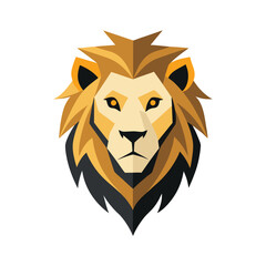 Lion color head vector silhouette  graphic isolated sketch illustration on white background.	