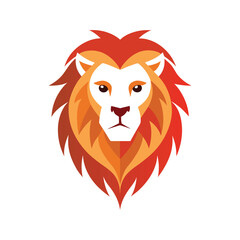Lion color head vector silhouette  graphic isolated sketch illustration on white background.	