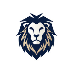 Lion color head vector silhouette  graphic isolated sketch illustration on white background.	