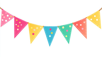 Fototapeta premium multi-colored holiday flags on a white background
