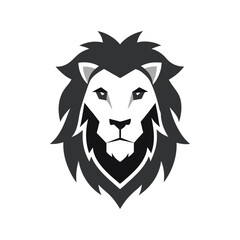 Lion color head vector silhouette  graphic isolated sketch illustration on white background.	