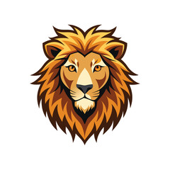 Lion color head vector silhouette  graphic isolated sketch illustration on white background.	