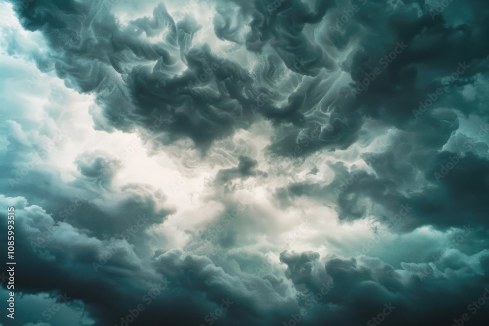 Poster a cloudy sky with a plane in the foreground, suitable for use in travel or aviation-related contexts