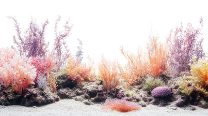 Coral reef and corals transparent background