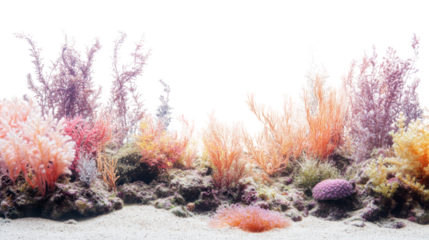 Coral reef and corals transparent background