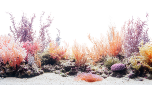 Coral reef and corals transparent background