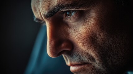 Close-up view of a person investigating an object