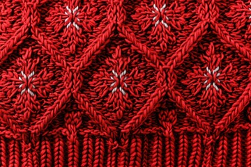 A close-up shot of a red knitted hat, perfect for showcasing fashion accessories or adding warmth to winter-themed designs