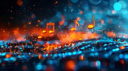 Obraz premium Musical Notes Wallpaper: A Symphony of Design