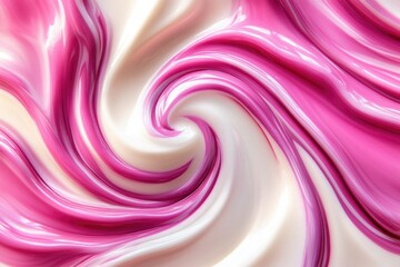 Obraz premium A swirling pattern of pink and white paint