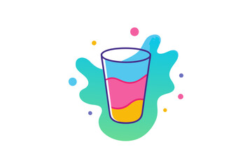 Refreshing Vector Illustration of a Water Glass with Splash Effect