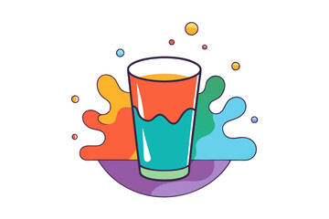 Refreshing Vector Illustration of a Water Glass with Splash Effect