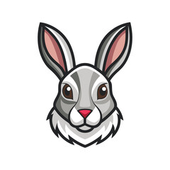 Rabbit head color icon  graphic isolated sketch illustration on white background.	