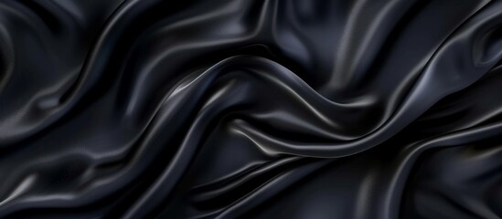 Fototapeta premium Intricate Design: Dark Black Pattern on Silk Fabric